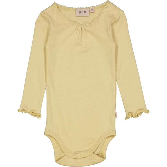 Wheat Body Rib Lace LS - Yellow dream