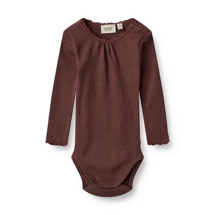 Wheat Lotta Body Rib LS - Aubergine