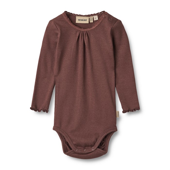 Wheat Lotta Body Rib LS - Eggplant