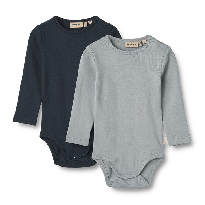 Wheat rib Body LS Spencer 2-pak - Cloudy sky/navy