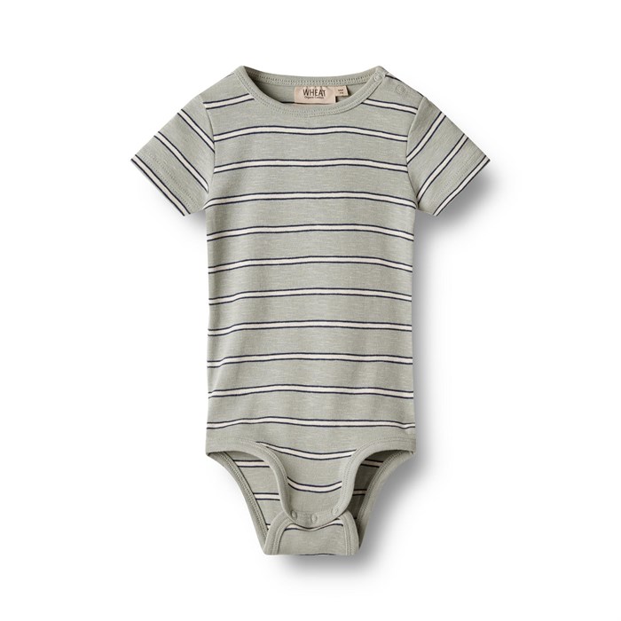 Wheat Body SS Edvald - Sea mist stripe