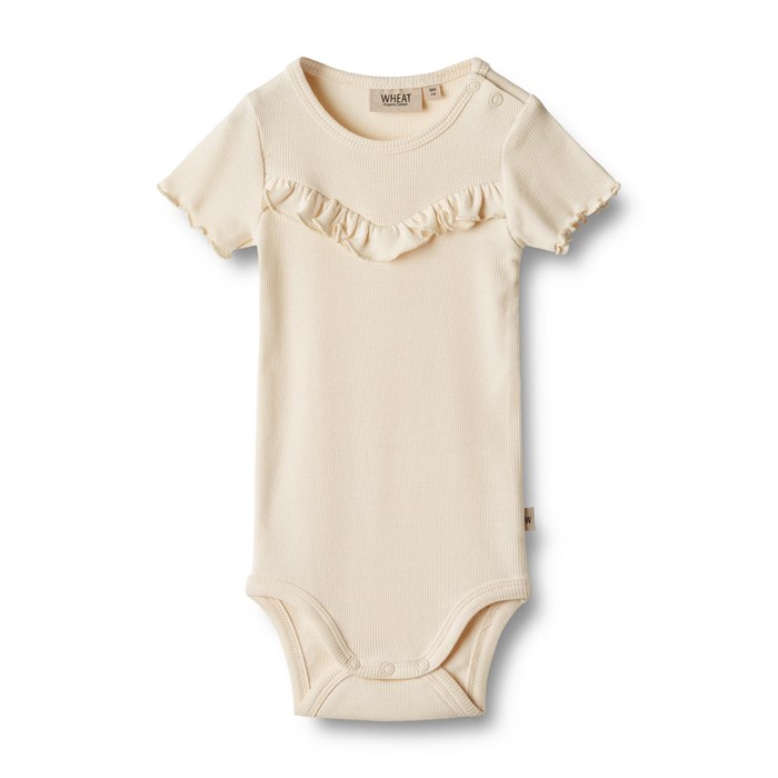 Wheat Body Rib Ruffle SS Edith - Cream