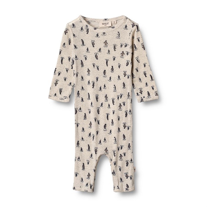 Wheat wool Jumpsuit - Penguins on ice