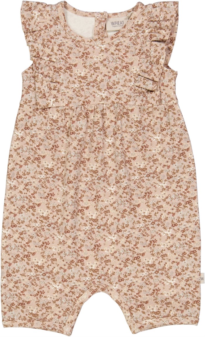 Wheat playsuit Havanna - Pale lilac flowers