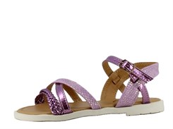 Angulus Lak Sandale mit funkelndem Glitzerdetail und Klettverschluss (schmale bis normale Passform) – Flieder/Konfetti-Glitzer