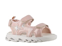 Angulus Lak Sandale mit funkelndem Glitzerdetail und Klettverschluss (schmale bis normale Passform) – Flieder/Konfetti-Glitzer