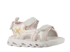 Angulus Lak Sandale mit funkelndem Glitzerdetail und Klettverschluss (schmale bis normale Passform) – Flieder/Konfetti-Glitzer