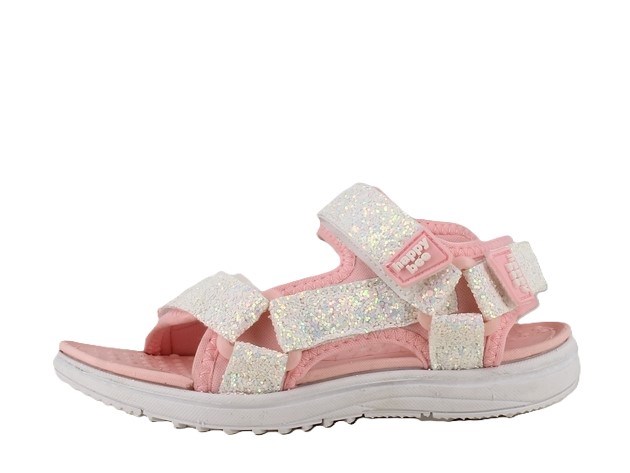 Angulus Lak Sandale mit funkelndem Glitzerdetail und Klettverschluss (schmale bis normale Passform) – Flieder/Konfetti-Glitzer