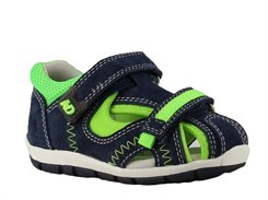 Lukket startersandal med velcro - Navy/green
