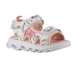 Enhjørning sandaæ med velcro (Blinkesandal!) - White 