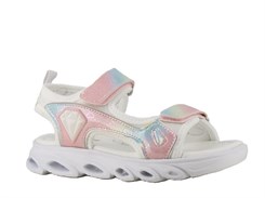 Angulus Lak Sandale mit funkelndem Glitzerdetail und Klettverschluss (schmale bis normale Passform) – Flieder/Konfetti-Glitzer