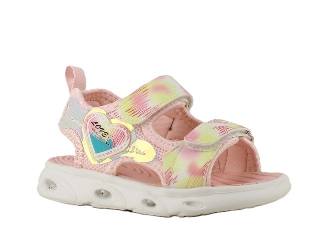 Angulus Lak Sandale mit funkelndem Glitzerdetail und Klettverschluss (schmale bis normale Passform) – Flieder/Konfetti-Glitzer