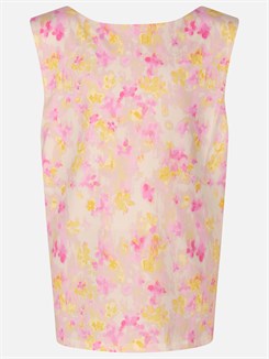 Rosemunde top (vendbar) - Big rosa flower print