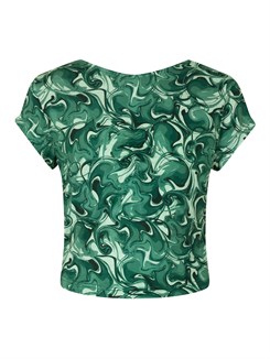 Rosemunde viscose top - Eucalyptus swirl print