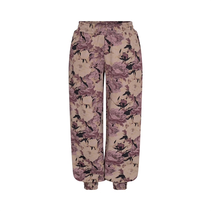 Sofie Schnoor Sweat pants Vida - Black/purple flowers mix