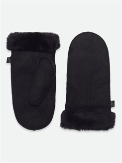 Rosemunde Sydney Shearling stitch mittens - Black