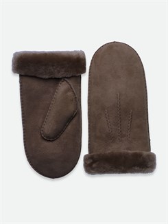 Rosemunde Sydney Shearling stitch mittens - Coffee brown