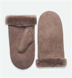 Rosemunde Sydney Shearling stitch mittens - Elk brown