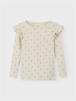 Lil' Atelier Gago LS slim top - Turtledove blue flowers