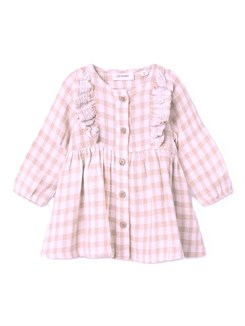 Lil' Atelier Dagmar LS lockeres Kleid – Pfirsichpeitsche