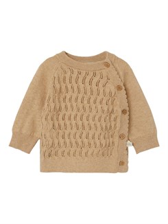 Lil' Atelier Nina wrap LS strik - Warm sand