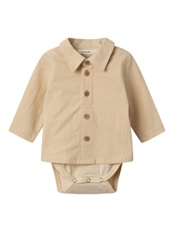 Lil' Atelier Ruba boxy body shirt - Wood ash