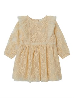 Lil' Atelier Ronja LS Tulle dress - Wood Ash