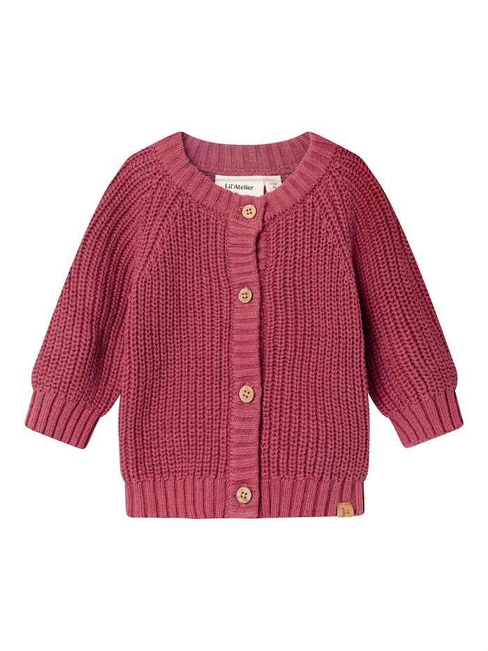 Lil\' Atelier Emlen LS strik cardigan - Dry rose