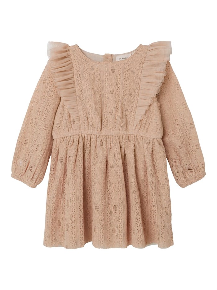 Lil\' Atelier Frinja LS lace dress - Nougat