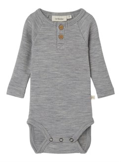 Lil' Atelier Fable LS wool body - Grey Melange