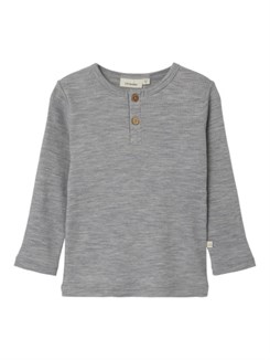 Lil' Atelier Fable LS wool Top - Grey Melange