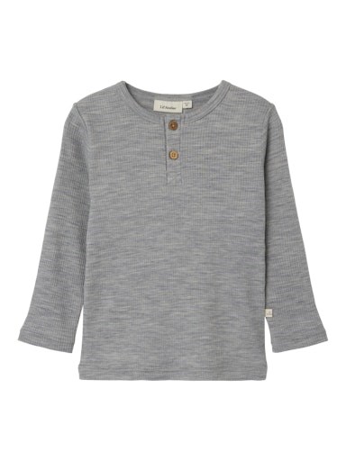 Lil\' Atelier Fable LS wool Top - Grey Melange