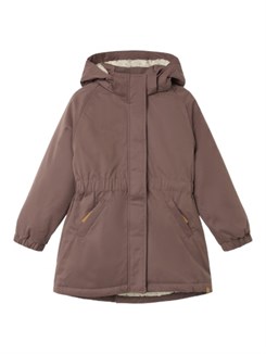 Lil' Atelier Gerda padded long jacket - Peppercorn