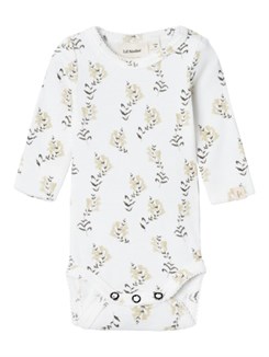 Lil' Atelier Gavo LS slim body - Coconut milk AOP Yellow flower