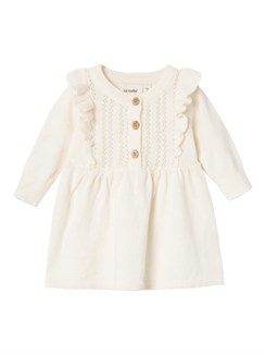 Lil' Atelier Nina kim LS knit dress - Coconut milk