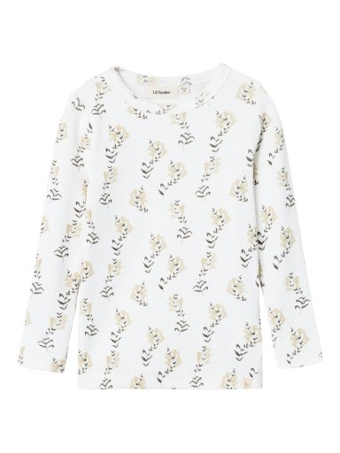 Lil\' Atelier Gavo LS t-shirt - Coconut milk yellow flowers