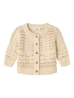 Lil' Atelier Lale LS-Strickjacke – Bleached Sand