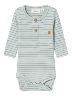 Lil' Atelier Gio Bon LS slim body - Sky Gray stripe