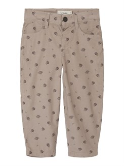 Lil' Atelier Nola Floral loose cord pants - Gray morning