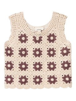 Lil' Atelier Folino loose knit vest - Birch 