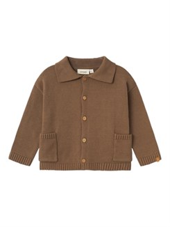 Lil' Atelier Theo LS knit cardigan - Shitake