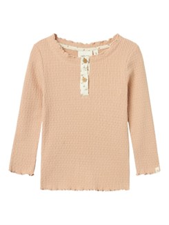 Lil' Atelier Frea LS slim top - Rugby Tan