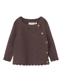 Lil' Atelier Laguna LS wrap knit - Peppercorn