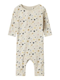 Mikk-Line Langarm-Anzug aus Wolle/Bambus – Dried Herb