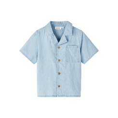 Lil' Atelier Daley SS loose shirt - Light Blue Denim