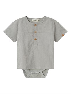 Lil' Atelier Homan SS loose bodyshirt - Limestone