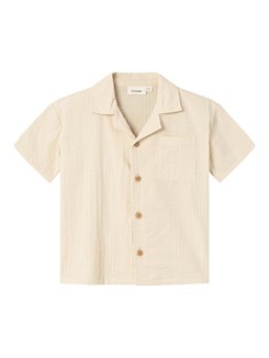 Lil' Atelier Homan SS loose shirt - Bleached sand