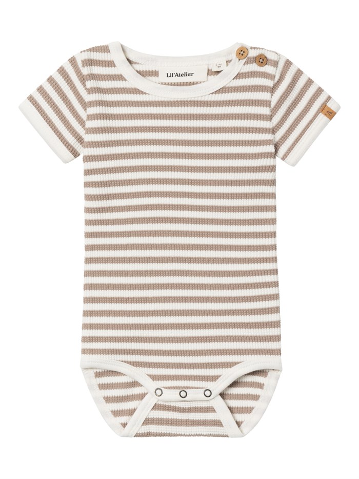 Lil\' Atelier Gago SS slim body - Mocha meringue stripes