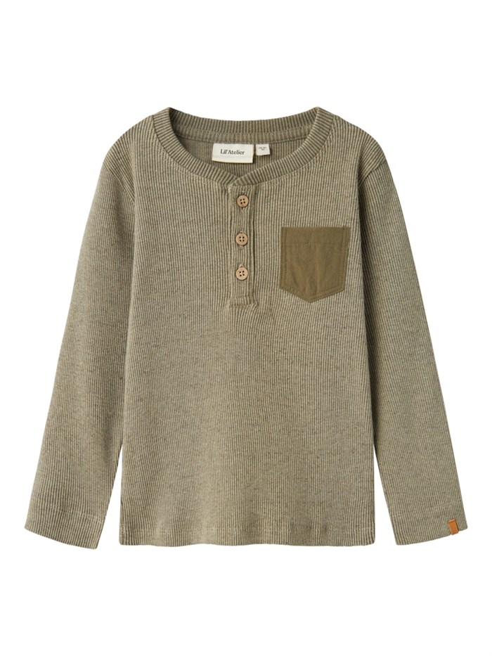 Lil\' Atelier Barbar LS slim top - Moss gray