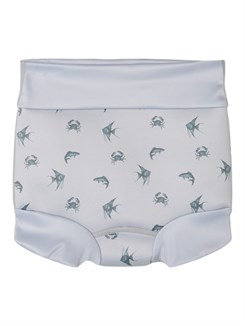 Lil' Atelier Fero Neopren-Windel-Badehose – Vapour Blue